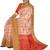 Peach pink woven design saree