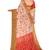 Peach pink woven design saree