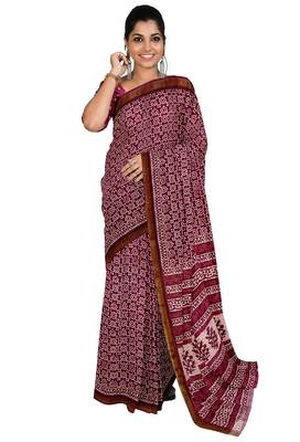 Wine shibori print saree 1