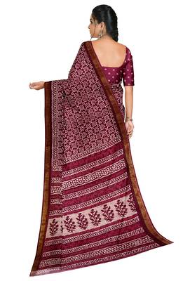 Wine shibori print saree 4