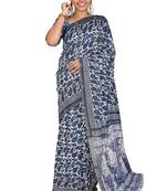 Wine printed cotton saree