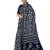 Navy blue paisley print saree