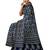 Navy blue paisley print saree