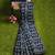 Navy blue paisley print saree