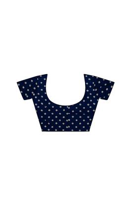 Navy blue paisley print saree 5