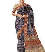 Blue paisley designer saree