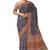Royal blue floral block print saree