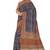 Royal blue floral block print saree