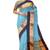 Sky blue zari border saree