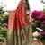 Red & Green Banarasi Cotton Silk Saree With Woven Zari Design and Rich Pallu