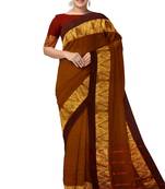 Coffee brown zari saree