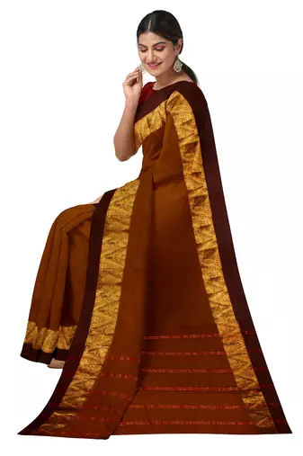 Coffee brown zari saree