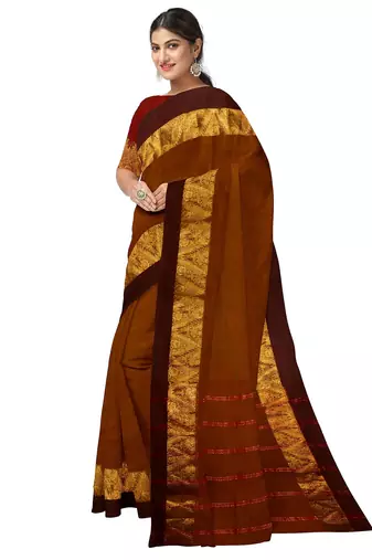 Coffee brown zari saree