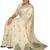 Elegant off white floral printed cotton saree