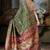 Green Banarasi Cotton Silk Saree with maroon Woven Pallu and Traditional Zari Design
