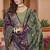 Purple Banarasi Cotton Silk Saree with Green Woven Pallu and Traditional Zari Design