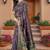 Purple Banarasi Cotton Silk Saree with Green Woven Pallu and Traditional Zari Design