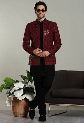men's stylish indo-western rayon coat kurta setmen's stylish 1