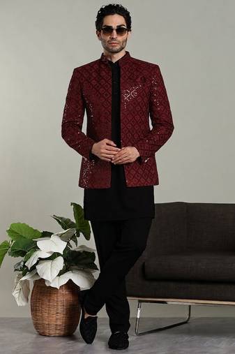 men's stylish indo-western rayon coat kurta setmen's stylish