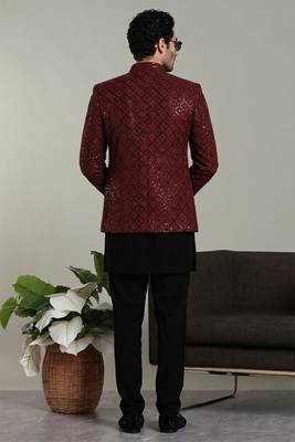 men's stylish indo-western rayon coat kurta setmen's stylish 2