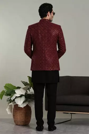 men's stylish indo-western rayon coat kurta setmen's stylish