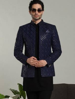 Men's stylish indo-western rayon coat kurta set 3
