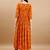 Orange bandhani print mirror work rayon a-line kurta