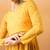 Yellow bandhani printed georgette a-line pleated kurta