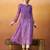 Purple bandhani printed georgette a-line pleated kurta