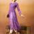 Purple bandhani printed georgette a-line pleated kurta