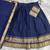 Dark Navy Blue Kanchi Cotton Half blend Lehenga Saree set For South Indian Festival For Women's