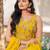 Yellow Georgette Embroidered Sequinned Flared Lehenga Choli with Dupatta and Blouse