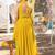 Yellow Georgette Embroidered Sequinned Flared Lehenga Choli with Dupatta and Blouse