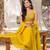 Yellow Georgette Embroidered Sequinned Flared Lehenga Choli with Dupatta and Blouse