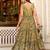 Green leheriya printed rayon fit & flared maxi dress