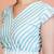 Sky-blue stripe printed cotton fit & flared midi dress for women