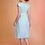 Sky-blue stripe printed cotton fit & flared midi dress for women