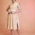 Orange stripe printed cotton fit & flared midi dress for women