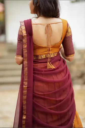 Mustard Yellow half blend lehenga saree with blouse and dupatta half blend lehenga saree with blouse and dupatta