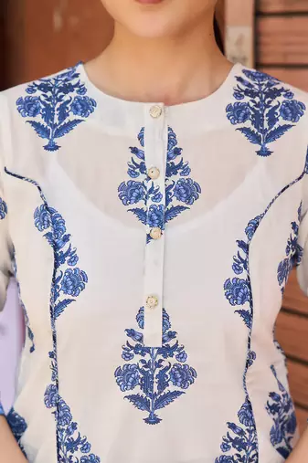 white piping a-line design peplum top