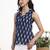 navy blue cotton straight coat collar top