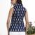 navy blue cotton straight coat collar top
