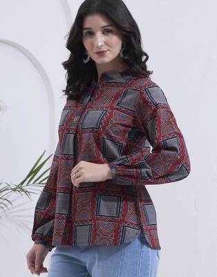 maroon cotton shirt 2