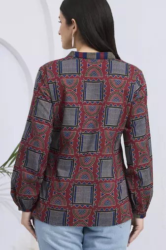 maroon cotton shirt