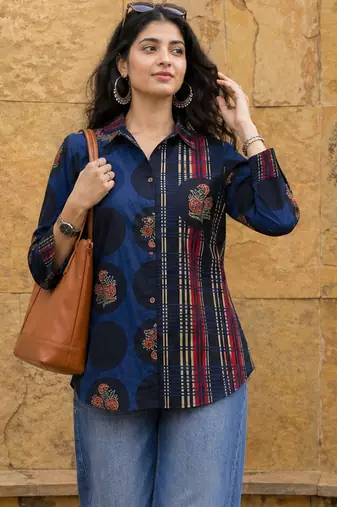 blue cotton shirt