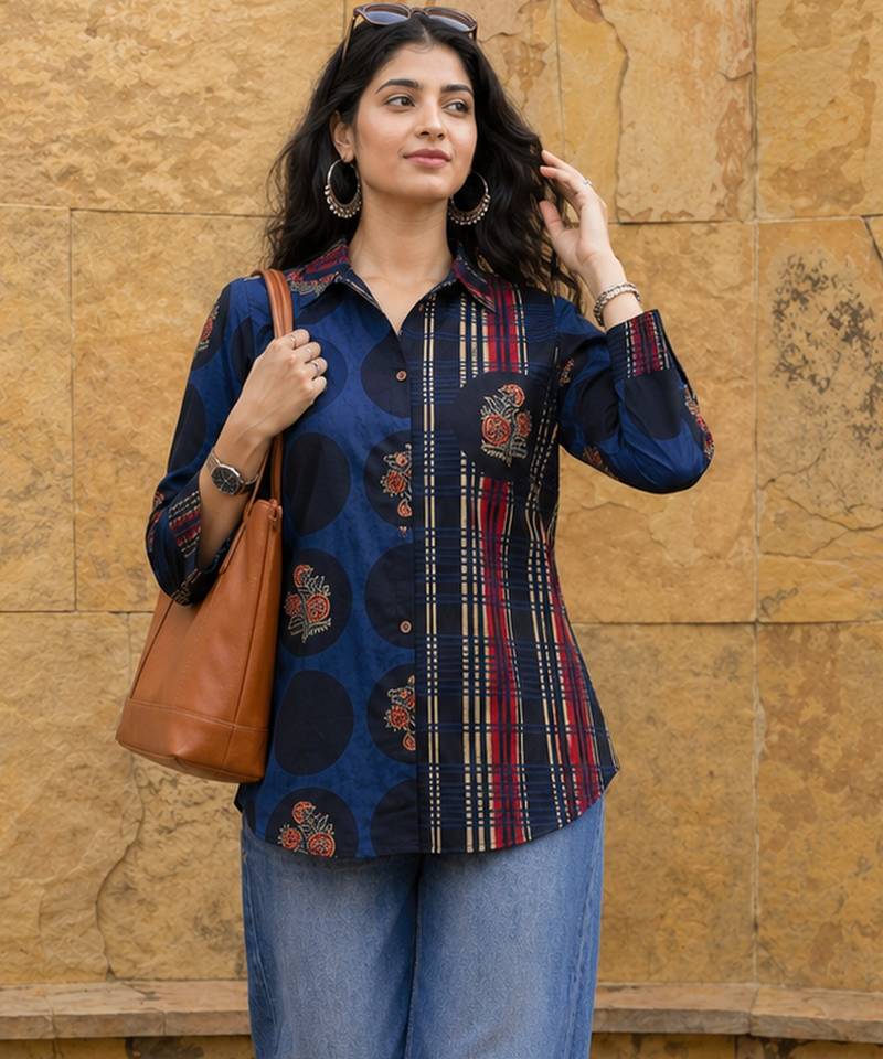 blue cotton shirt