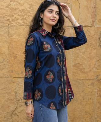 blue cotton shirt 2