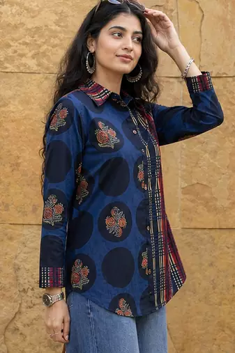 blue cotton shirt