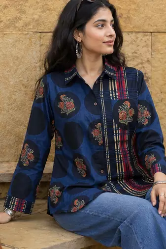 blue cotton shirt