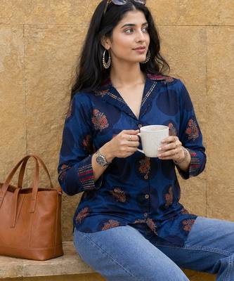 blue cotton shirt 1